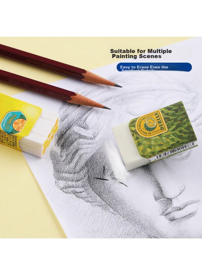 Plus Fruit Series Erasers For Clean Exams And Students, Cute Erasers For Art Use, Erx-0311ns Eraser 4-color Set - Image 4