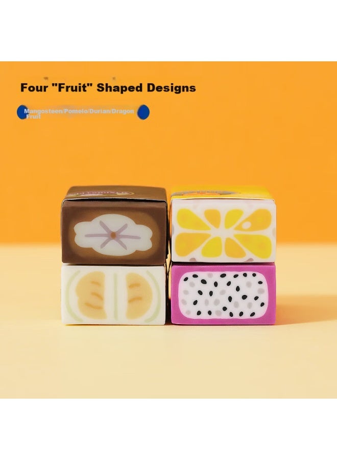 Plus Fruit Series Erasers For Clean Exams And Students, Cute Erasers For Art Use, Erx-0311ns Eraser 4-color Set - Image 2