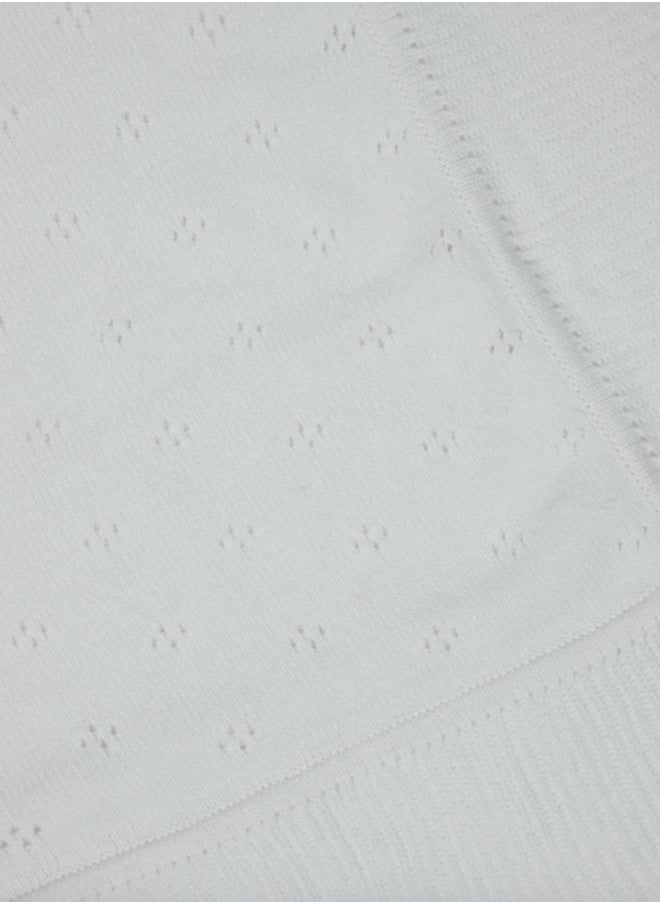 Elli Junior - Huge Knitted Blanket In Organic Cotton, White - Image 1