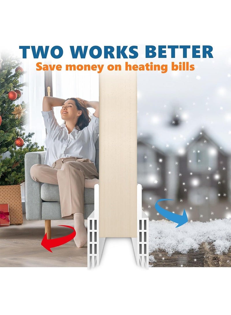 هومار كيت سدادة مسودة تحت الباب، ختم باب تجريد الطقس بطول 99 سم، مسح الجزء السفلي من الباب للأبواب الخارجية والداخلية، مانع نوافذ المرآب وعازل للضوضاء والغبار، أبيض - Image 3