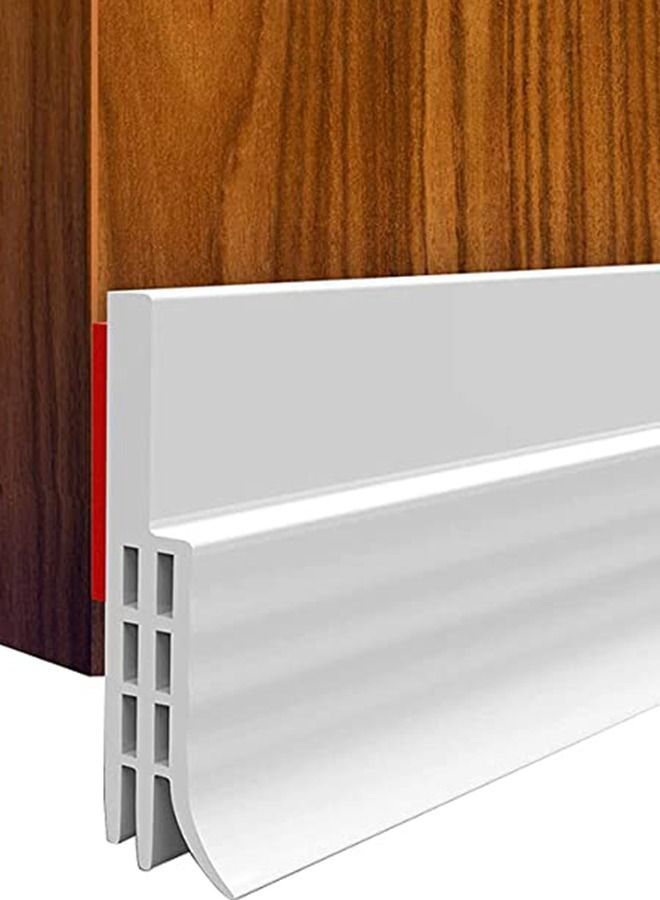 هومار كيت سدادة مسودة تحت الباب، ختم باب تجريد الطقس بطول 99 سم، مسح الجزء السفلي من الباب للأبواب الخارجية والداخلية، مانع نوافذ المرآب وعازل للضوضاء والغبار، أبيض - Image 2