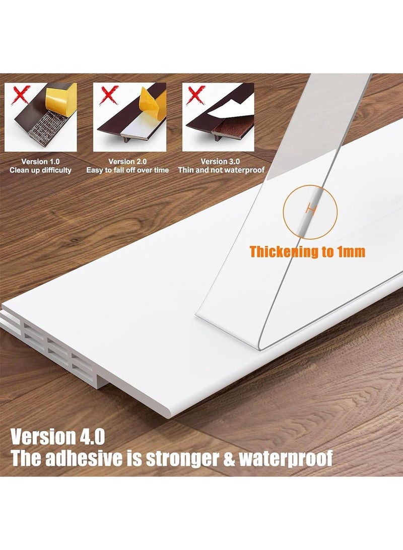 هومار كيت سدادة مسودة تحت الباب، ختم باب تجريد الطقس بطول 99 سم، مسح الجزء السفلي من الباب للأبواب الخارجية والداخلية، مانع نوافذ المرآب وعازل للضوضاء والغبار، أبيض - Image 5