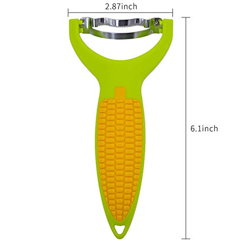 EDOBLUE Corn Zipper 6" - Lovely Shape Ergonomic Kitchen Tool Corn Planer Cutter Cob Peeler Corn Stripper Kernel Cutter - Image 2