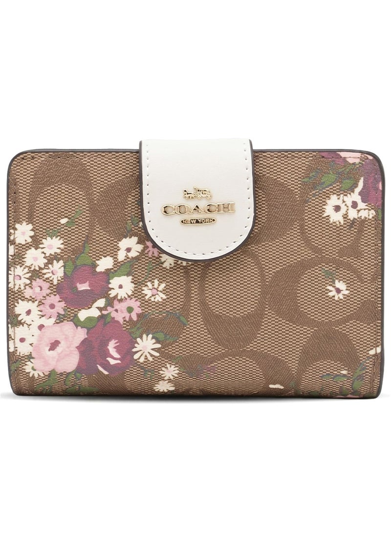 coachoutlet COACH Women’s Signature Floral Print Bifold Wallet C3773 - Image 1