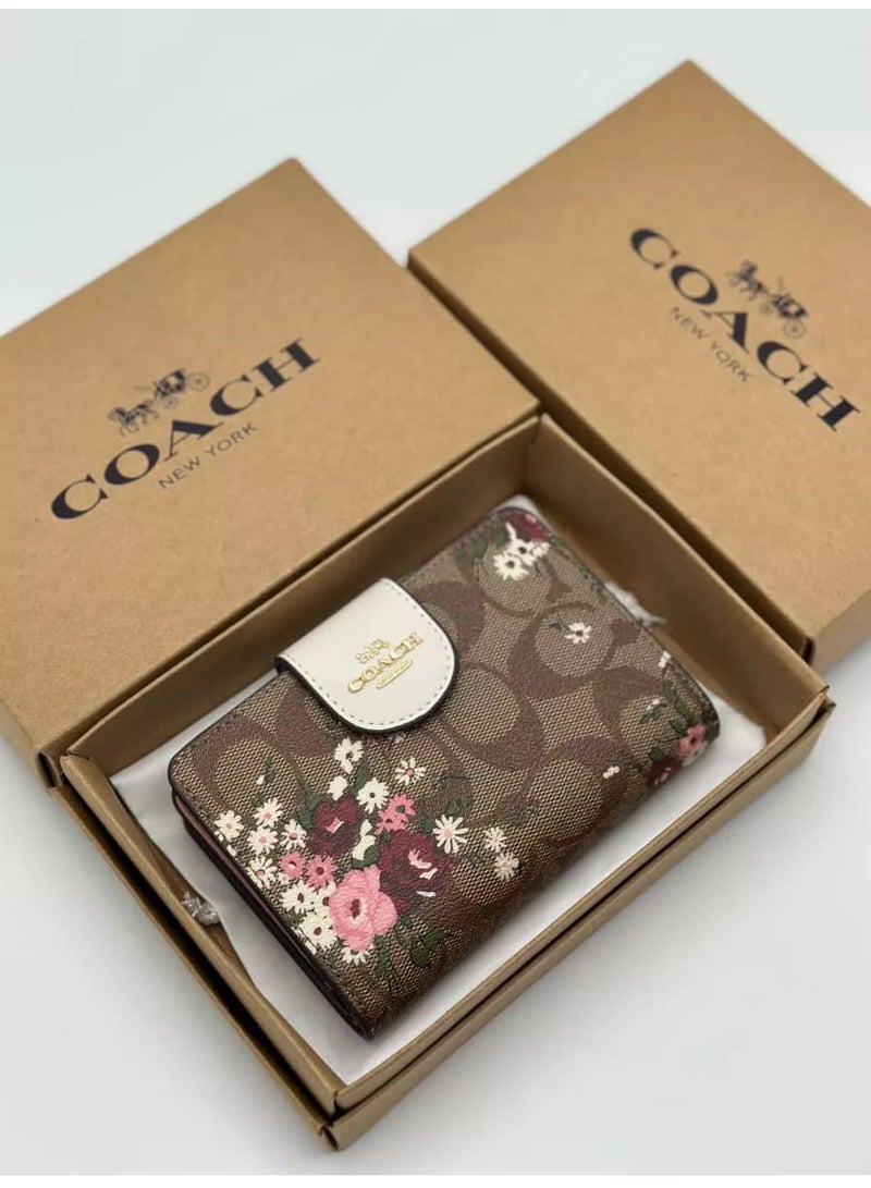 coachoutlet COACH Women’s Signature Floral Print Bifold Wallet C3773 - Image 5