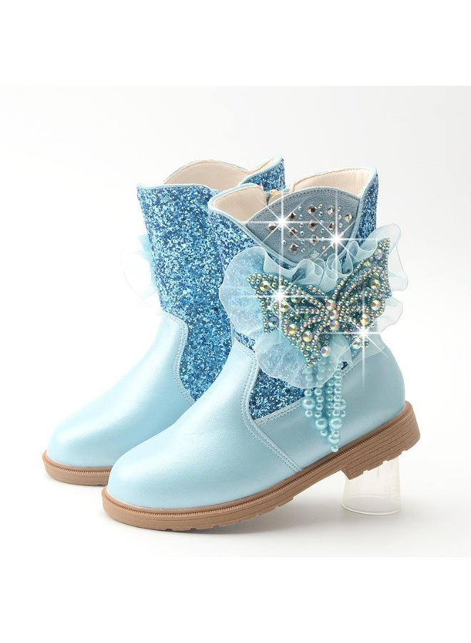 xozgdovg Autumn Winter Children's Elsa Princess Boots 