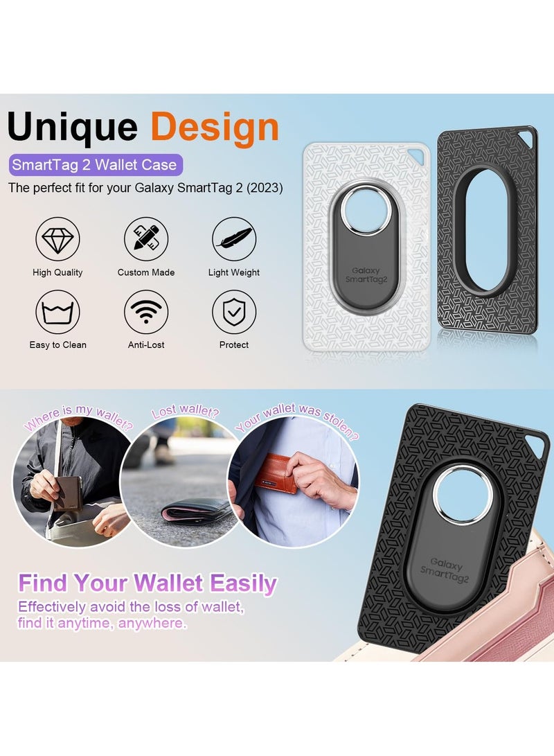 SYOSI 2 Pack for Galaxy tag2 Wallet Holder, Ultra Thin Card Holder for SmartTag2, Soft TPU Smart Tag2 Case for Wallet, Handbag, Backpack- Stays Hidden - Image 2
