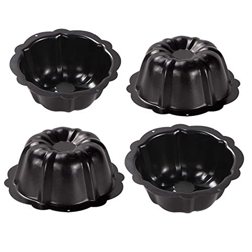 MGGi 4 Pack Mini Pie Pans, 5 inch Carbon Steel Reusable Nonstick Small Pie Plate Baking Dish, 8oz Ruffled Edge Individual Round Bakeware for Toaster Oven Air Fryer Insta Pot, for Cakes Tart Desserts - Image 1
