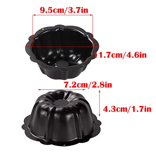 MGGi 4 Pack Mini Pie Pans, 5 inch Carbon Steel Reusable Nonstick Small Pie Plate Baking Dish, 8oz Ruffled Edge Individual Round Bakeware for Toaster Oven Air Fryer Insta Pot, for Cakes Tart Desserts - Image 4