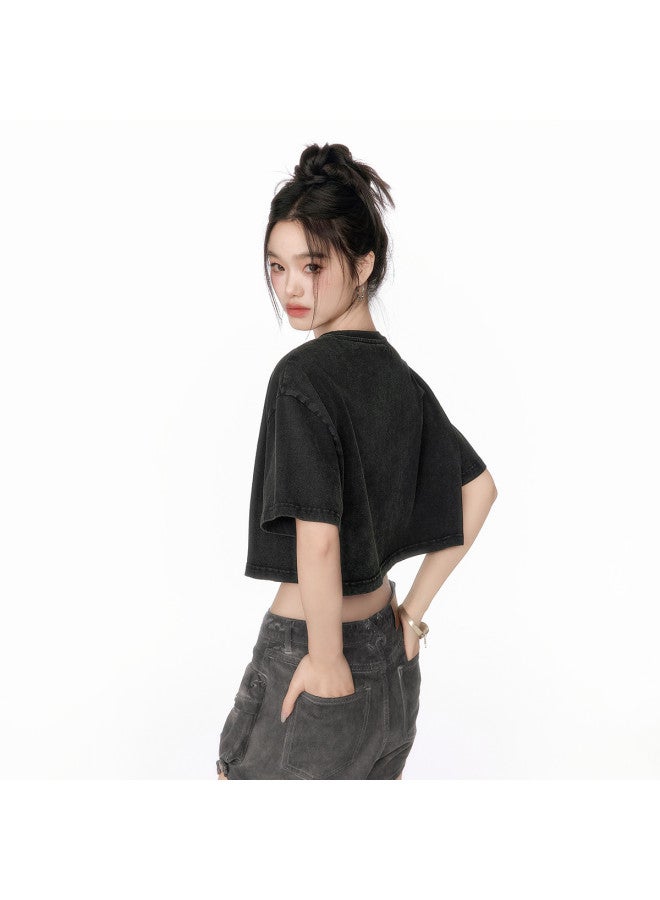 EPTISON Women's Short Sleeve T-shirt - Summer Sweet & Cool College Style Cotton American Letter Print Cute Crop Top - Image 5