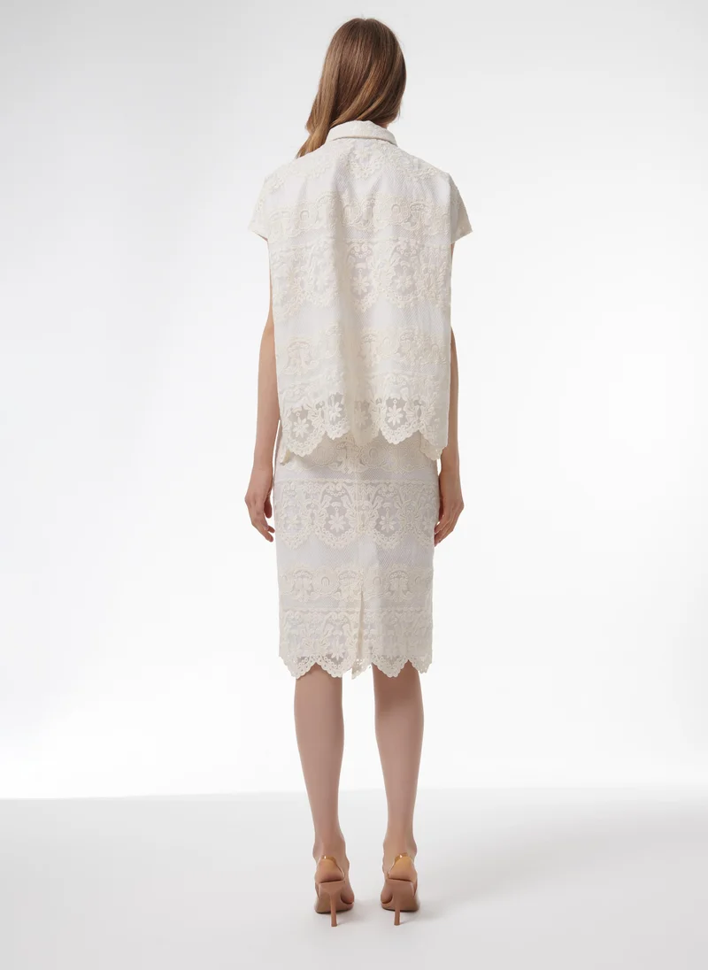 Leem  Lace Pencil Skirt - Shorter Length for Women | Best Price UAE