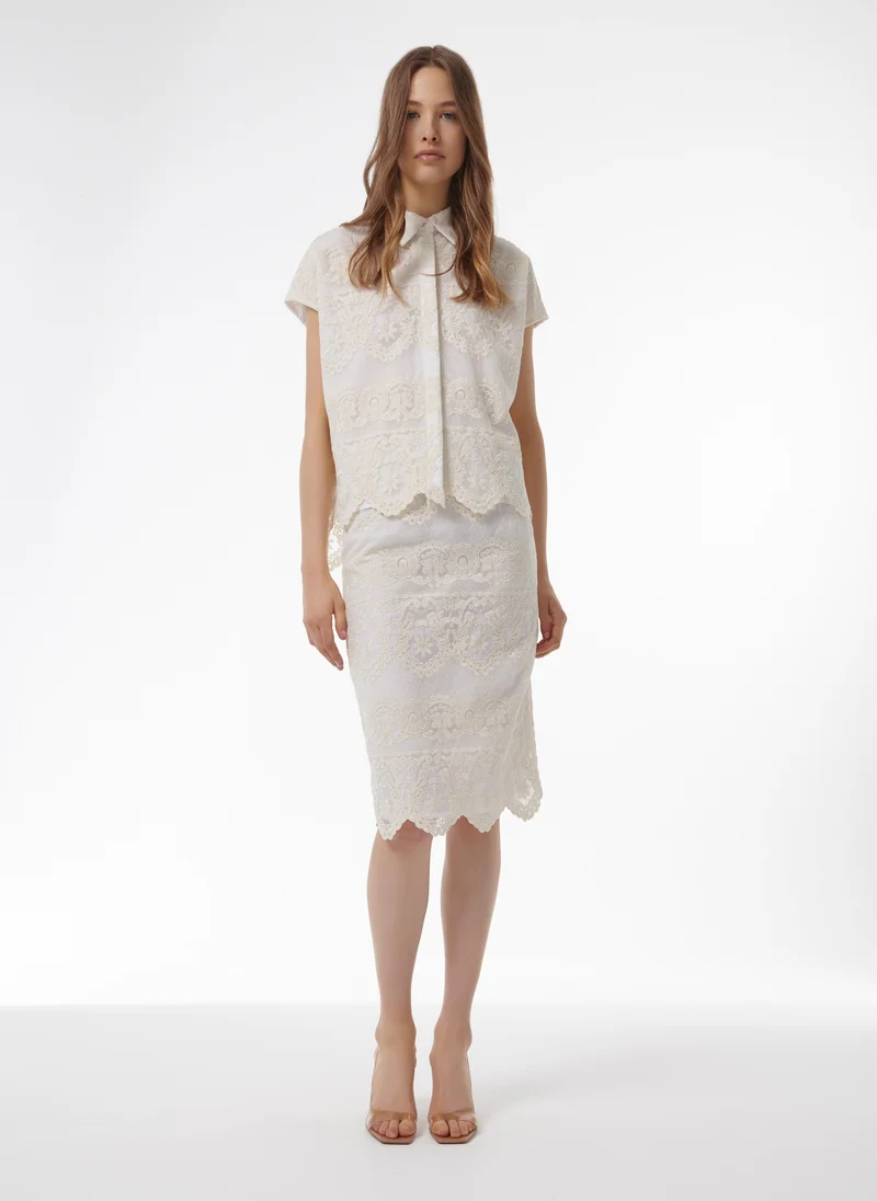Lace Pencil Skirt - Shorter Length