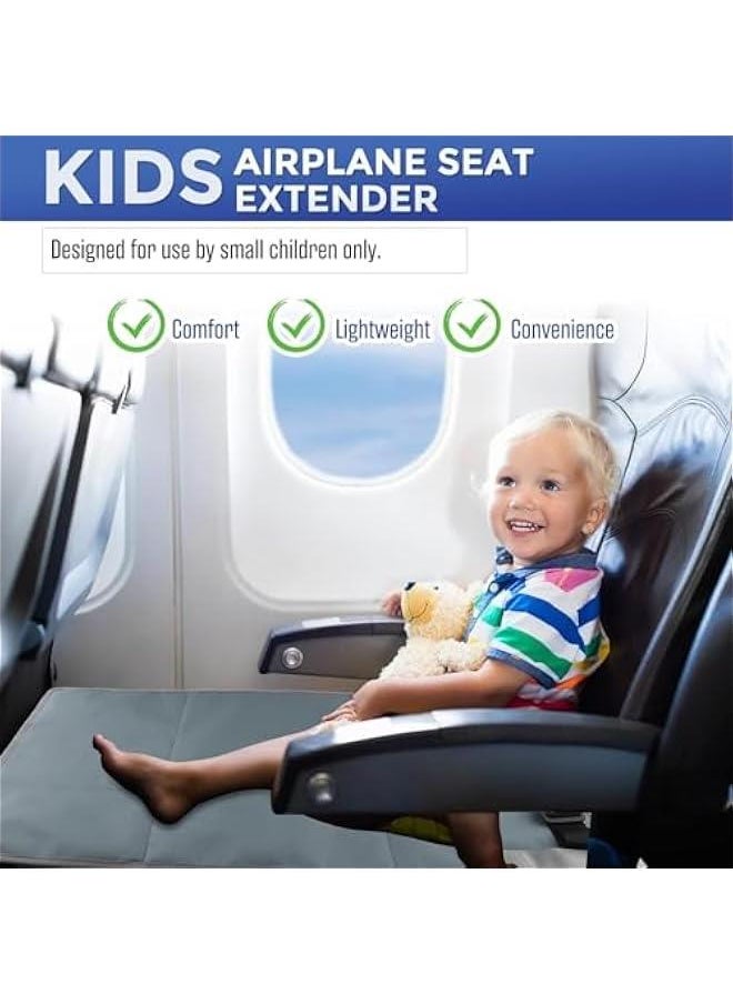 HOOKOR Kids Airplane Footrest, Portable Travel Foot/Leg Rest Hammock Toddler Bed Airplane Seat Extender Mat with Storage Pocket Fits Airplane Flights/High-Speed Rail Seat/Cars/Buses/Trains (Grey)  - Image 4