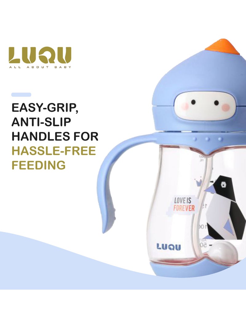 LuQu Anti spill Baby Sippy Cup Light Weight and High Transparency 2 Cups - Image 2