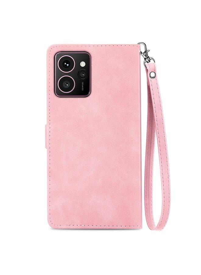 Zaboon Case For HMD Skyline Embossed Flower Zipper Leather Phone Case - Image 3
