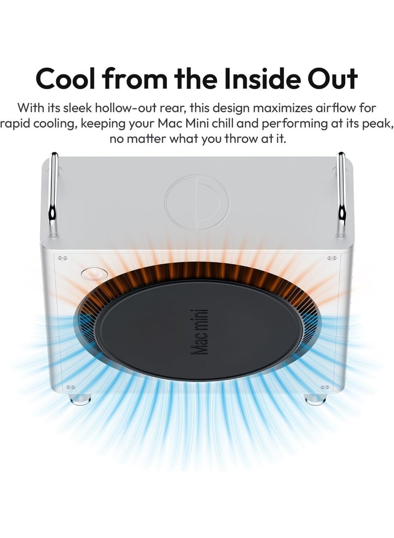 يولانزي حامل وحافظة Ulanzi QT01 من الألمنيوم لجهاز Mac Mini M4/M4 Pro 2024 – تثبيت مغناطيسي، حماية قوية، تهوية محسنة وزر تشغيل سريع - Image 5