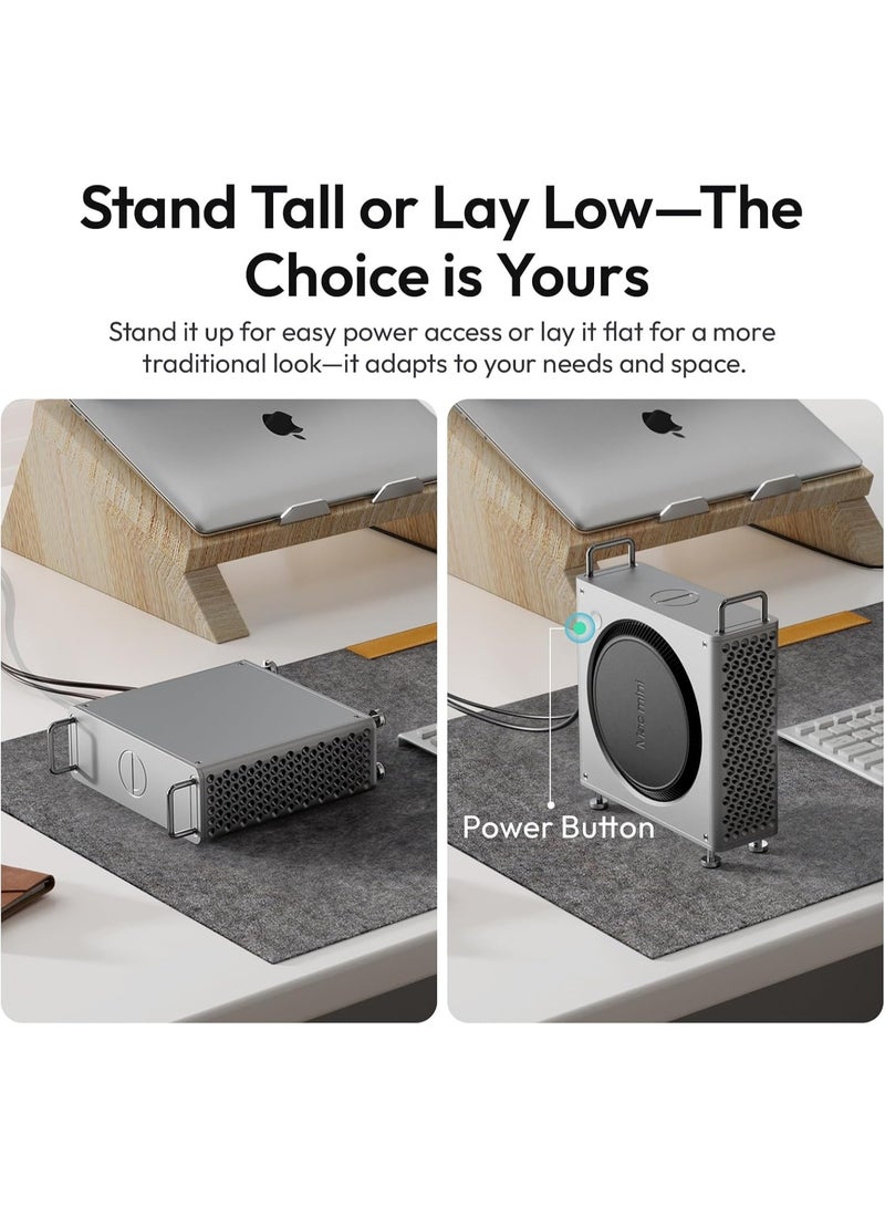 يولانزي حامل وحافظة Ulanzi QT01 من الألمنيوم لجهاز Mac Mini M4/M4 Pro 2024 – تثبيت مغناطيسي، حماية قوية، تهوية محسنة وزر تشغيل سريع - Image 2