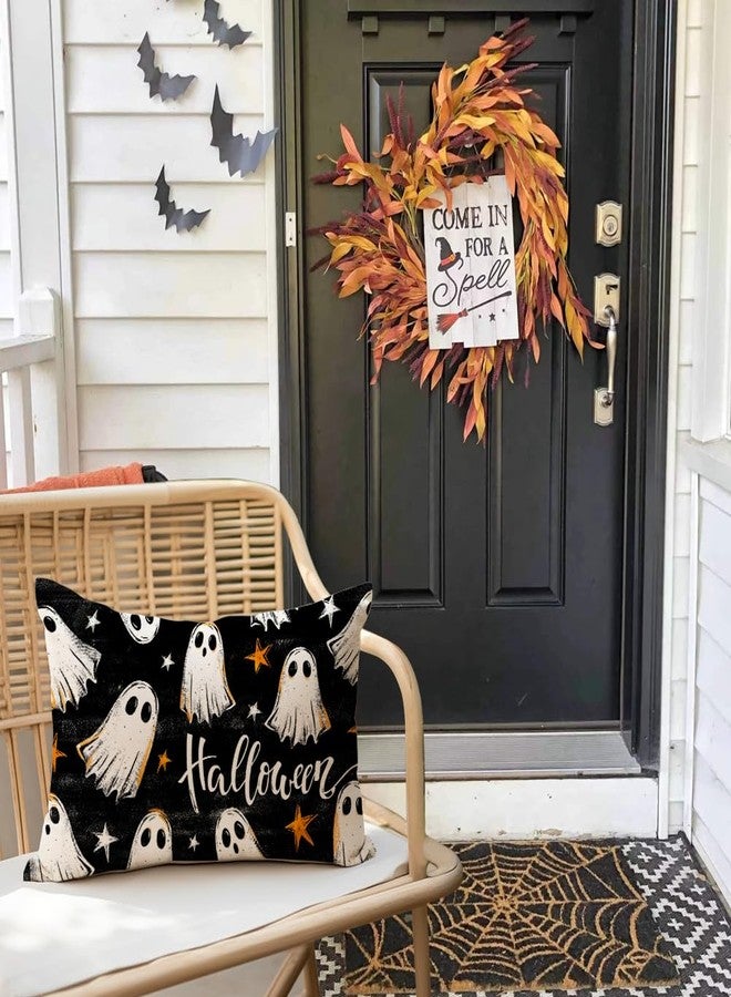 RABUSOFA Halloween Throw Pillow Covers 12x20 Inch,Ghost Decor Star Outdoor Lumbar Cushion Case Decoration for Home Sofa Couch Black (Black, 20" x 12" (Pack of 1)) - Image 2