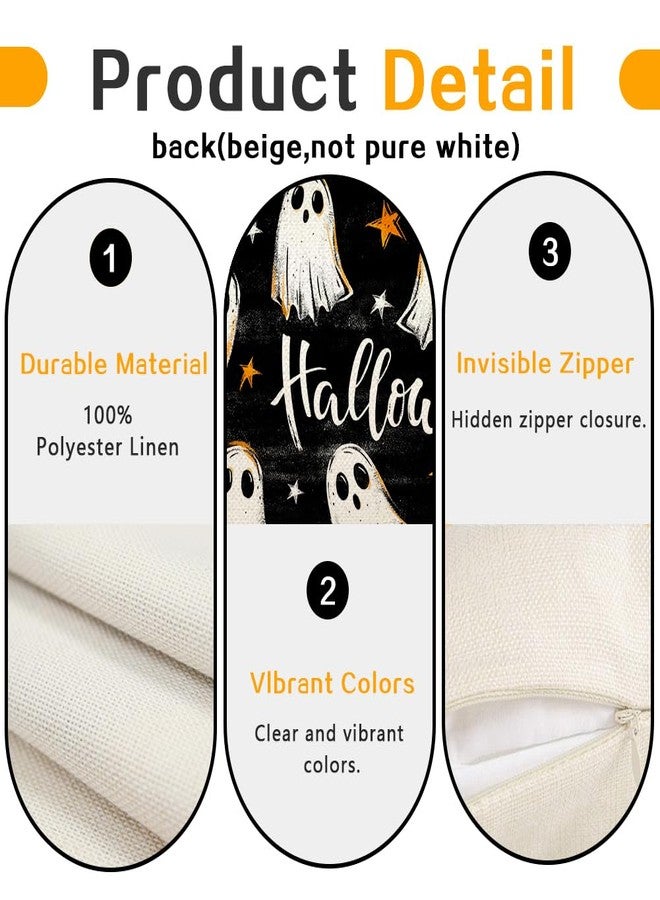 RABUSOFA Halloween Throw Pillow Covers 12x20 Inch,Ghost Decor Star Outdoor Lumbar Cushion Case Decoration for Home Sofa Couch Black (Black, 20" x 12" (Pack of 1)) - Image 4