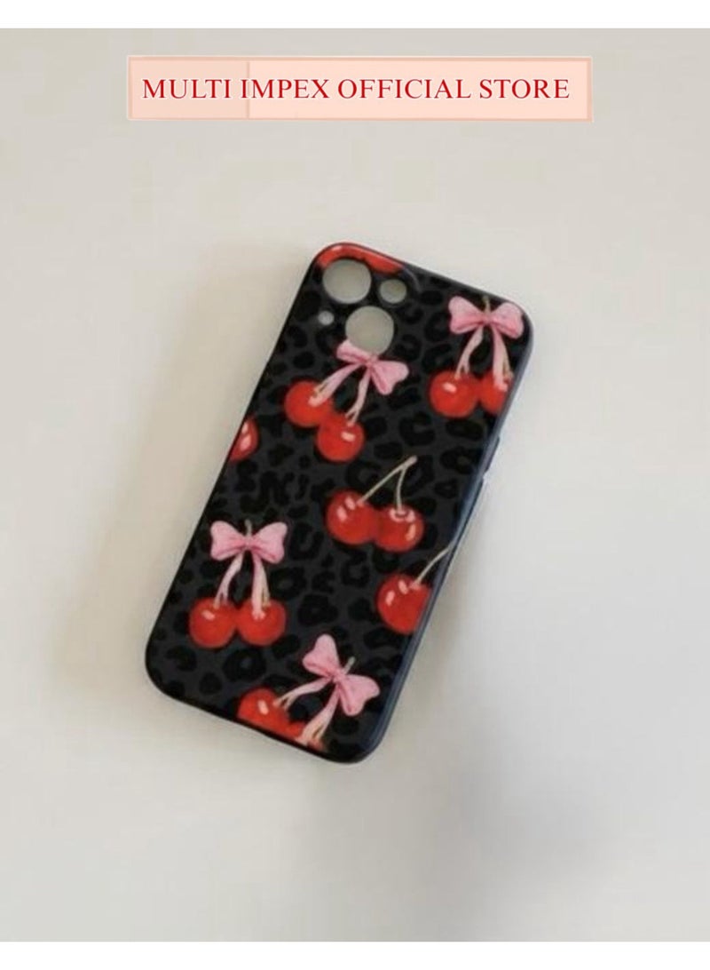 The "Elite Minimalist" iPhone 15 Pro Cute Cherry Black Slim Case