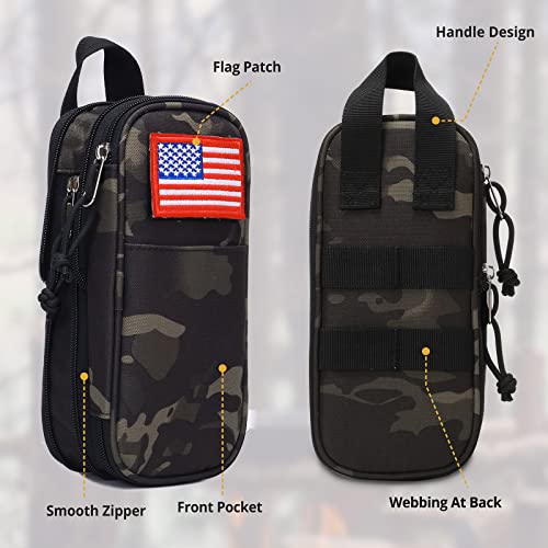 ATRIPACK Pencil Case Big Capacity High Large Storage Tactical Small Tool Pouch Bag Marker Pen Case Stationery Bag Travel Holder School College Office Organizer for Kids Men Women Adult Teens (Camo-Black) - Image 4