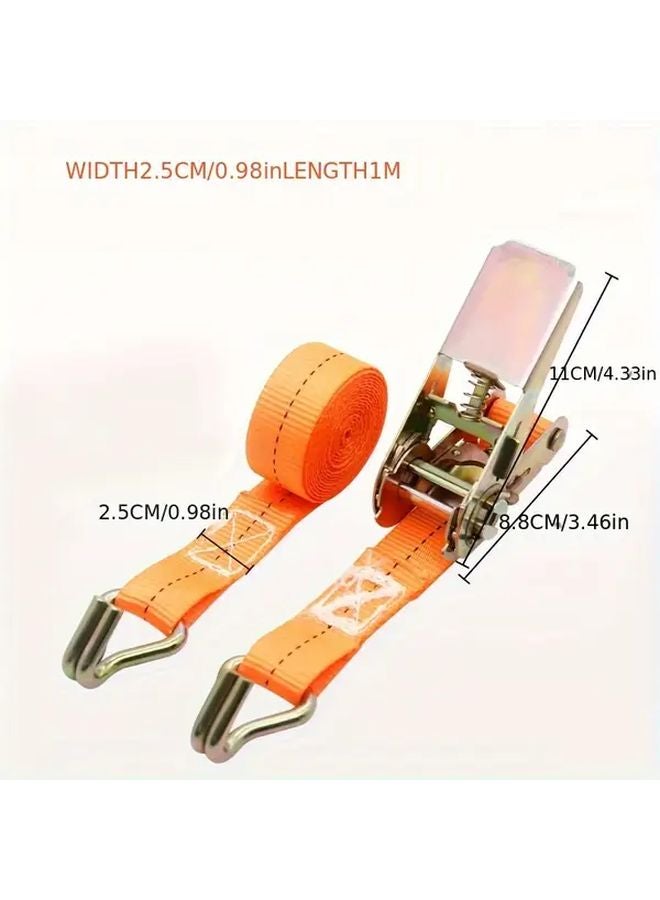 39.37 Inch Universal Truck Ratchet Strap Tightener Self Locking Rope Tie For Cargo - Image 1