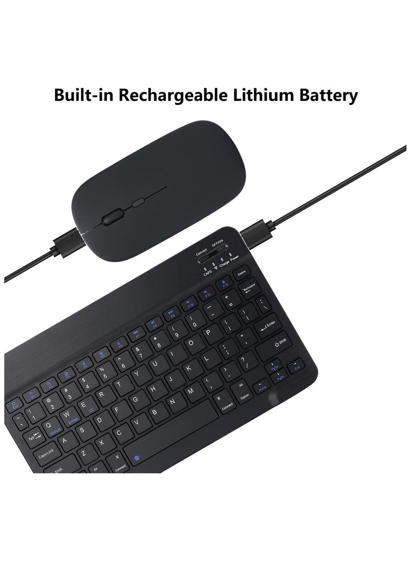 Rechargeable Bluetooth Keyboard and Mouse Combo Ultra-Slim Portable Compact Wireless Mouse Keyboard Set for Android Windows Tablet Cell Phone iPhone iPad Pro Air Mini, - Image 3