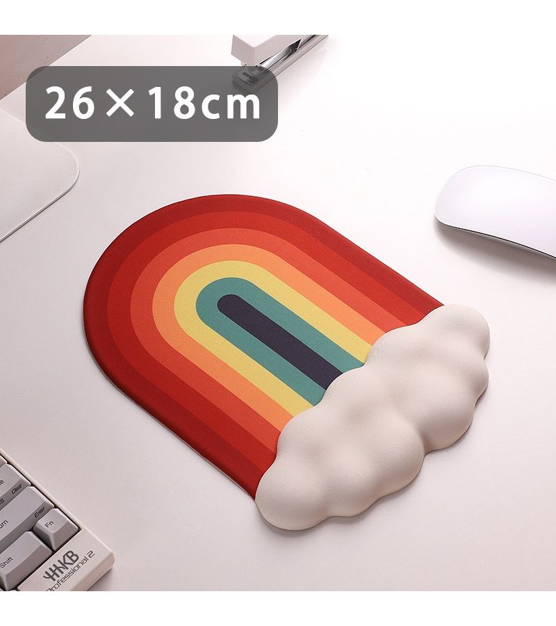 White Cloud Silicone Ergonomic Memory Foam Wrist Rest Mouse Pad Non Slip - Image 3