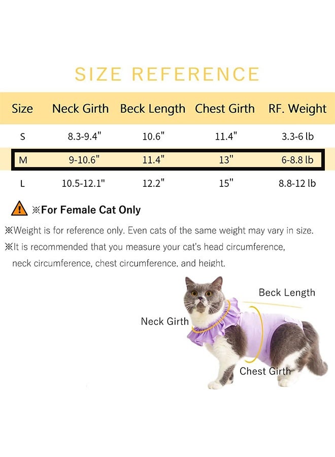 Cat Surgery Recovery Suit Kitten Onesie for Cats After Surgery Female Breathable Kitty Spay Suit for Abdominal Wound Skin Diseases E-Collar Alternative Wear(Purple,M) - Image 5