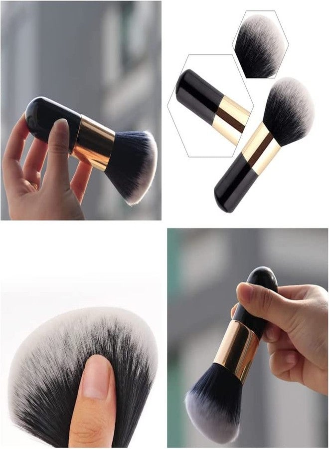 RECTYO GALLERY 1 PCS Round Top Makeup Brush Face Blush Powder Cosmetic Brushes Travel Size Powder Brush for Blending, Cream,Blush Buffing Stippling Face Makeup Tools - Image 3