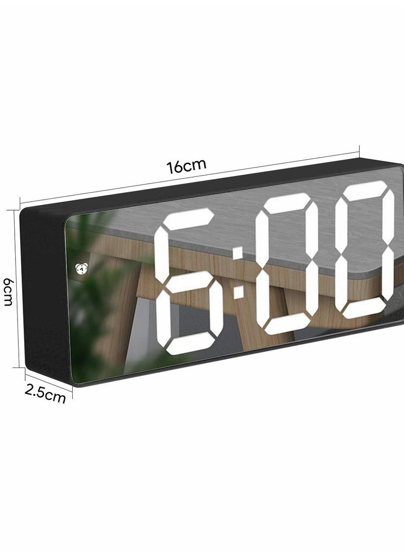 Generic - LED Mirror Alarm Clock, Hd Digital Alarm Clock with Two Power Modes, Large Screen Adjustable Brightness Snooze Mode, Portable Smart Clock for Bedroom Living Room Home Student Dormitory - Image 1