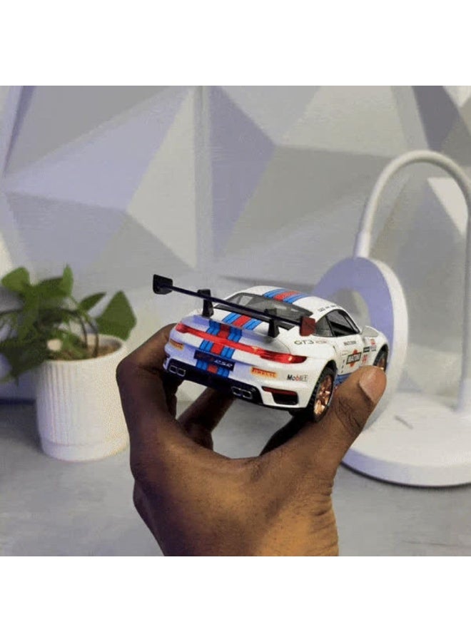 Porsche 3D Wall art,3D Diecast Model Car Frame, 911 GT3 Interactive Wall Décor with Openable Doors, Pull Back Cars Diecast Metal & Light Music car Toys for Kids, adults | Premium Car Model Display  - Image 4