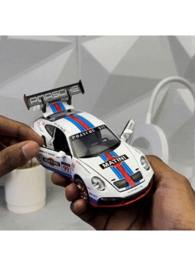 Porsche 3D Wall art,3D Diecast Model Car Frame, 911 GT3 Interactive Wall Décor with Openable Doors, Pull Back Cars Diecast Metal & Light Music car Toys for Kids, adults | Premium Car Model Display  - Image 5