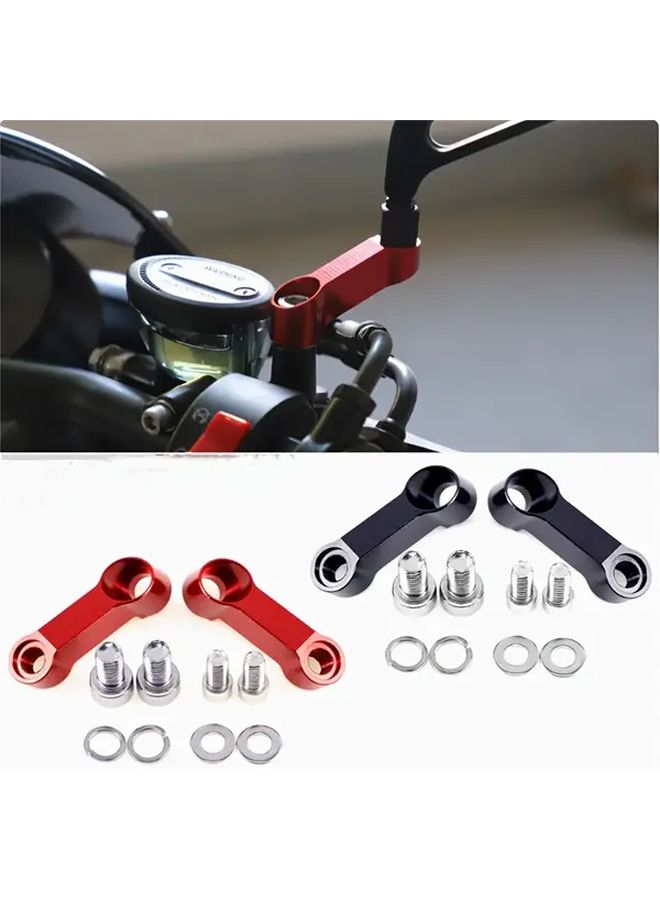 Silvery Aluminum Front Mirror Bracket Motorcycle Electric Vehicle Seat Extension - Image 1