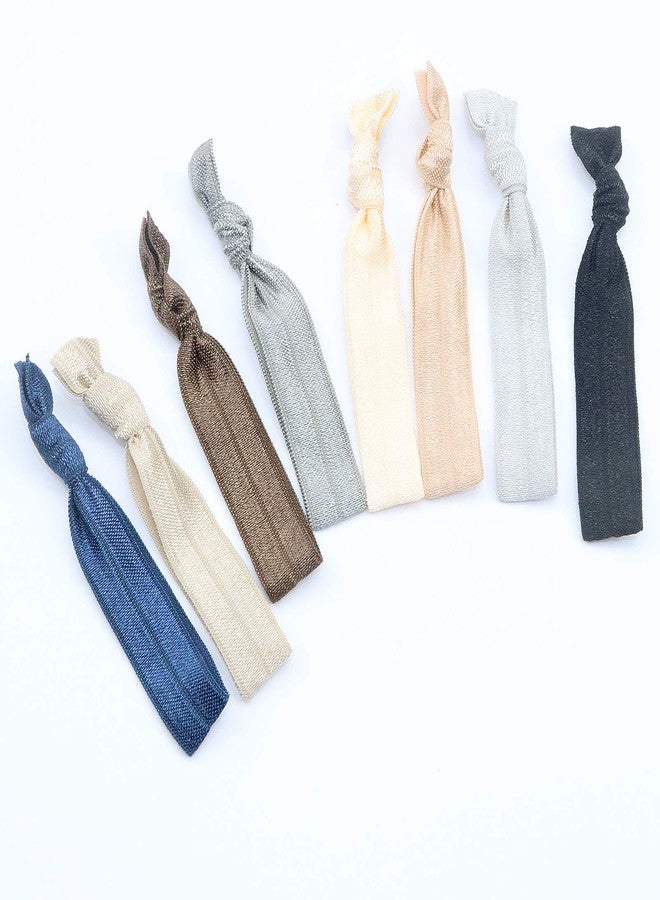 manipepe 120 Pack Neutral Color No Crease Ribbon Elastics Hair Ties Women Yoga Knotted Ponytail Holder - Image 3