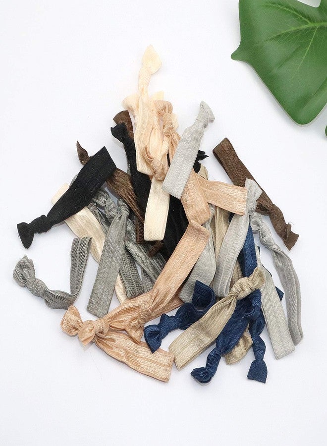 manipepe 120 Pack Neutral Color No Crease Ribbon Elastics Hair Ties Women Yoga Knotted Ponytail Holder - Image 4