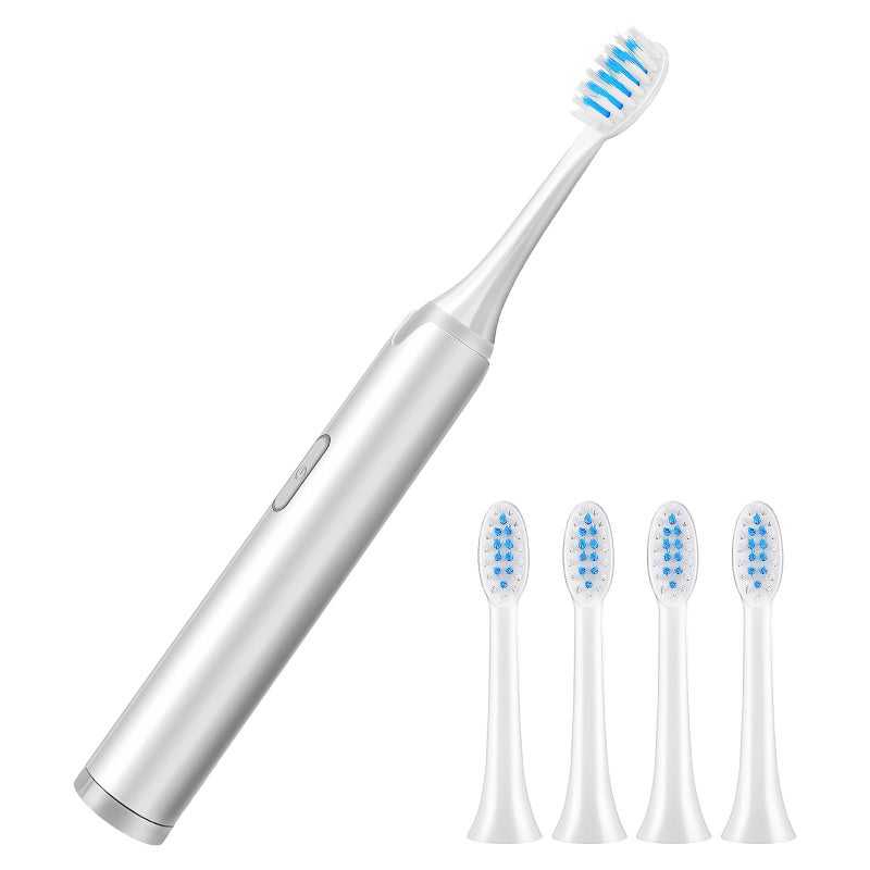 فرشاة أسنان كهربائية مقاومة للماء للكبار مع 5 رؤوس فرشاة ناعمة غير قابلة لإعادة الشحن - Image 2