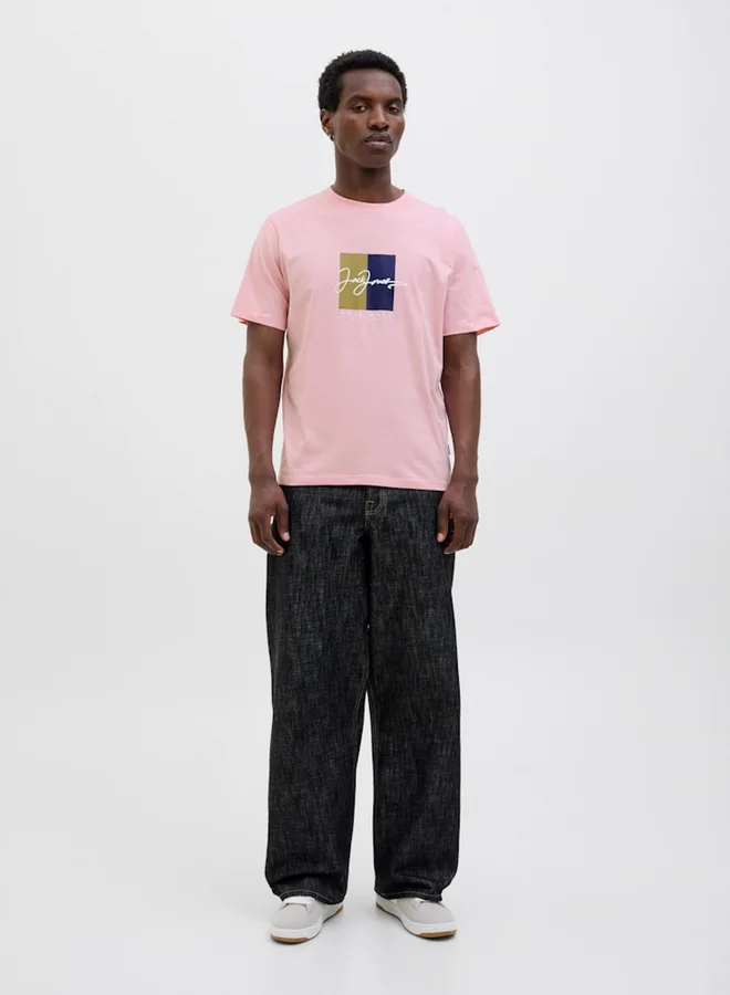 جاك اند جونز Graphic Print Round Neck T-Shirt