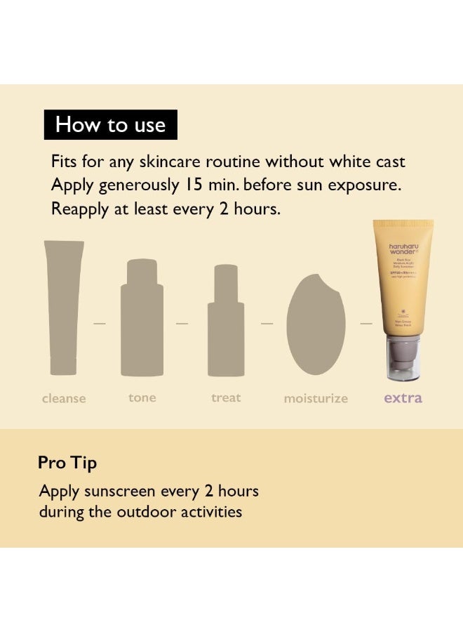 haruharu Wonder Black Rice Moisture Airyfit Daily Sunscreen SPF50+/PA++++ 50ml - Image 5