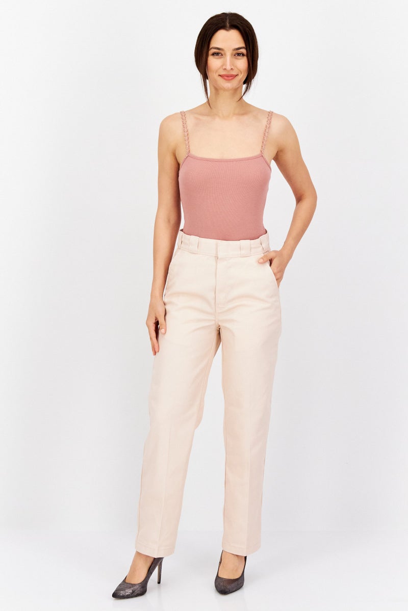 Dickies بنطلون تشينو نسائي بقصة عادية، وردي فاتح - Image 3