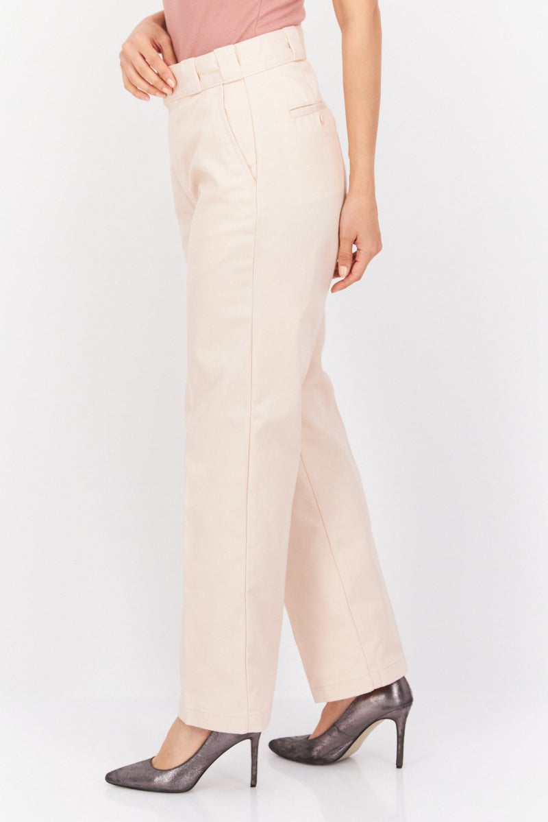Dickies Women Regular Fit Solid Chino Pants, Light Pink - Image 2