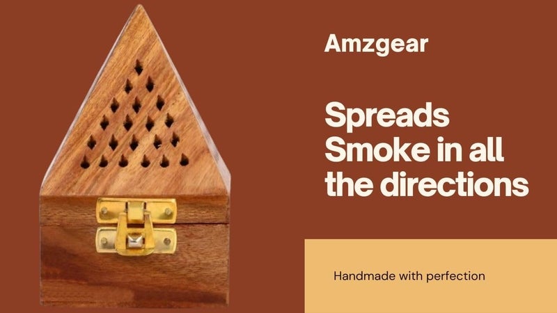 Amzgear Wooden Sambrani Dhoop Stand Incense Holder Perfect Pooja Room Stand Decoration Item, Dhup Dani & Doopam Holder, Essential Puja Item for Home Mandir and Pooja Thali Set Rituals - Image 5