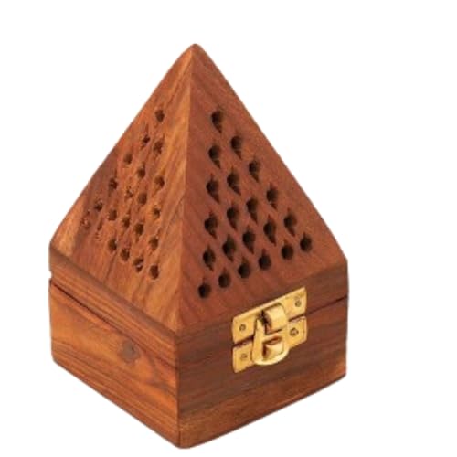Amzgear Wooden Sambrani Dhoop Stand Incense Holder Perfect Pooja Room Stand Decoration Item, Dhup Dani & Doopam Holder, Essential Puja Item for Home Mandir and Pooja Thali Set Rituals - Image 1
