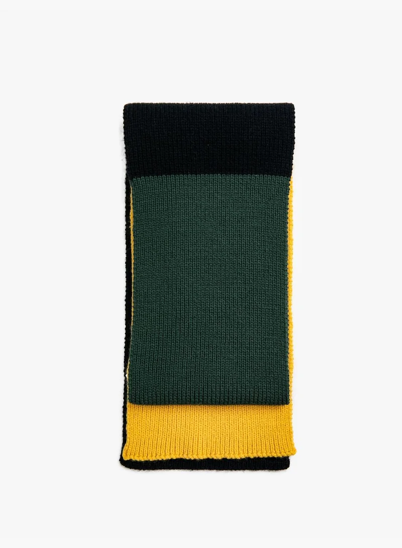 كوتون Two Colors Knit Scarf