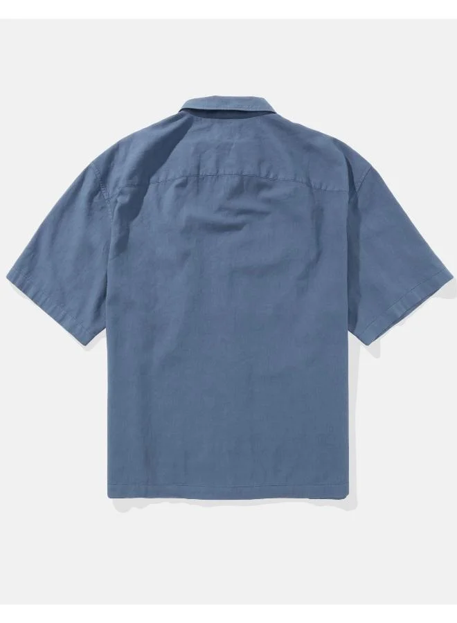 امريكان ايجل AE Poolside Linen-Blend Button-Up Shirt