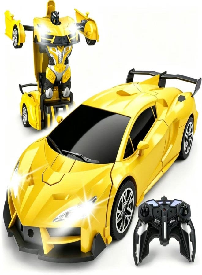 Transform Remote Control Car, RC Cars for Boys Age 3-5 6-8, One-Button Transform Toy Cars, 2.4GHz, 360° Spin, 1:18 Scale, Flashing Headlight,3-8 Year Old Grandkids Christmas Birthday Gifts - Image 1