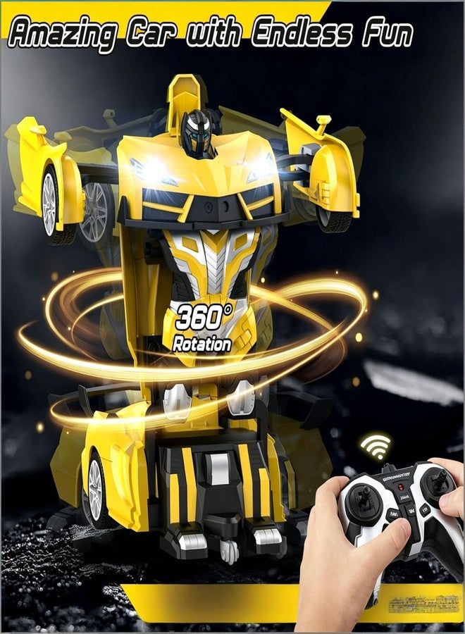 Transform Remote Control Car, RC Cars for Boys Age 3-5 6-8, One-Button Transform Toy Cars, 2.4GHz, 360° Spin, 1:18 Scale, Flashing Headlight,3-8 Year Old Grandkids Christmas Birthday Gifts - Image 2
