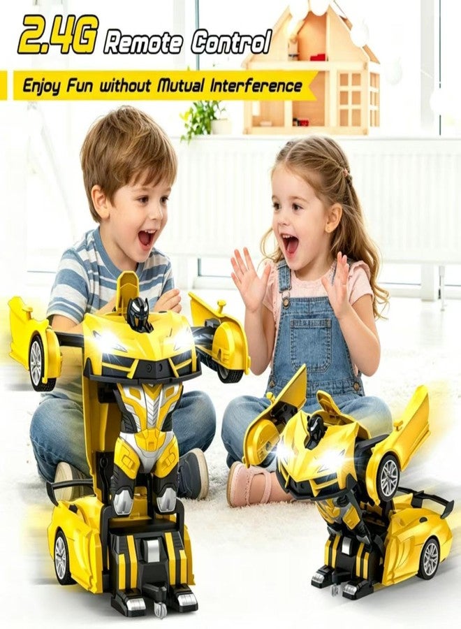 Transform Remote Control Car, RC Cars for Boys Age 3-5 6-8, One-Button Transform Toy Cars, 2.4GHz, 360° Spin, 1:18 Scale, Flashing Headlight,3-8 Year Old Grandkids Christmas Birthday Gifts - Image 4