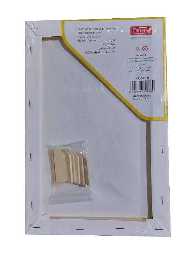 PRIMA Cotton Artist Canvas Board White Size 20*30 cm  - Image 2