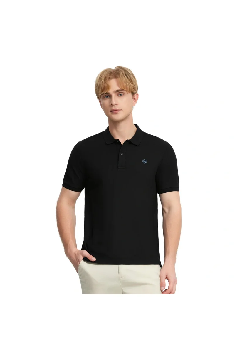 جيوردانو قميص بولو رجالي أسود بقصة عادية